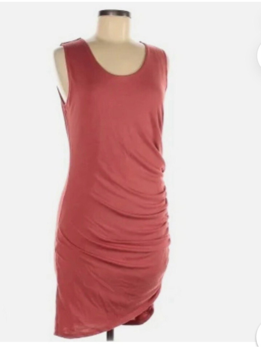 free press Sleeveless Ruched Midi Dress in Terracotta